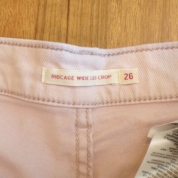 Levi’s Women's Ribcage Wide Leg Cropped Sepia Rose Pink Size 26 - Picture 4 of 10